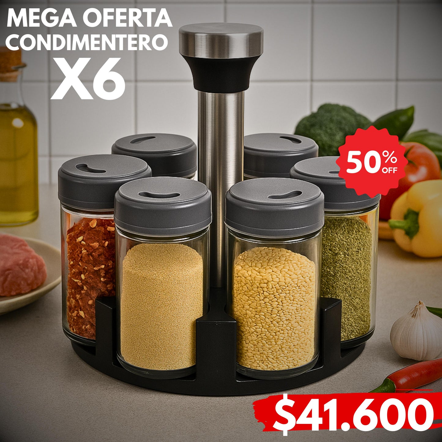 Organizador de especias 6X