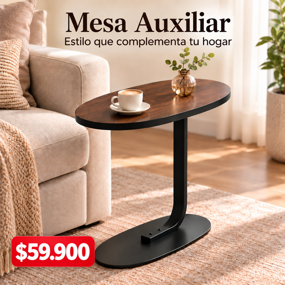 Mesa ovalada multiusos premium