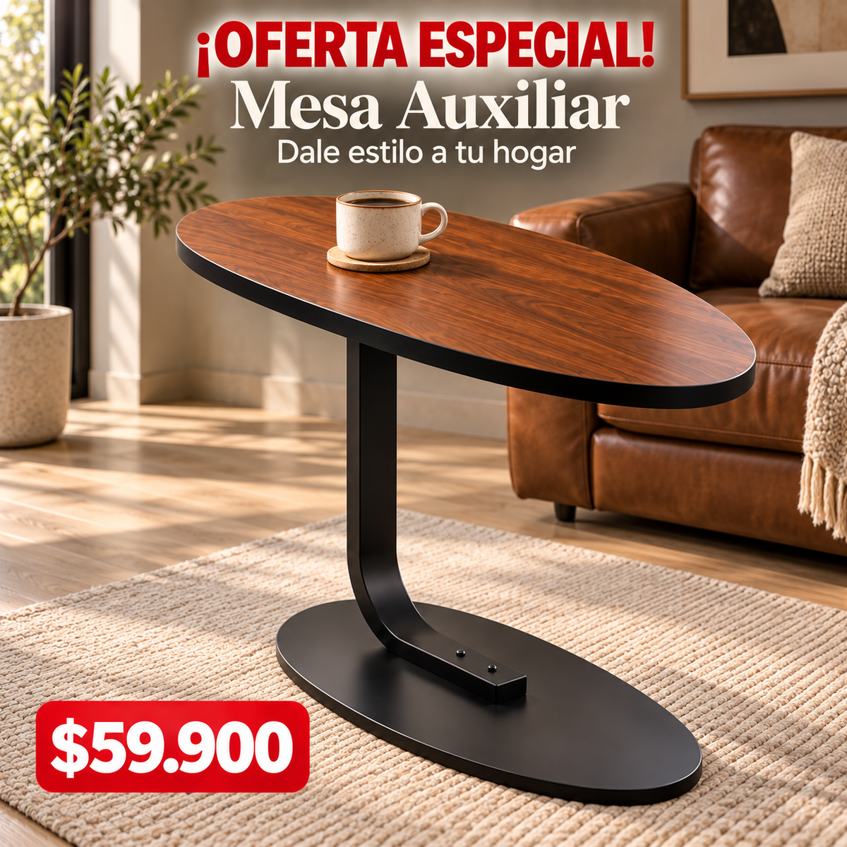 Mesa ovalada multiusos premium