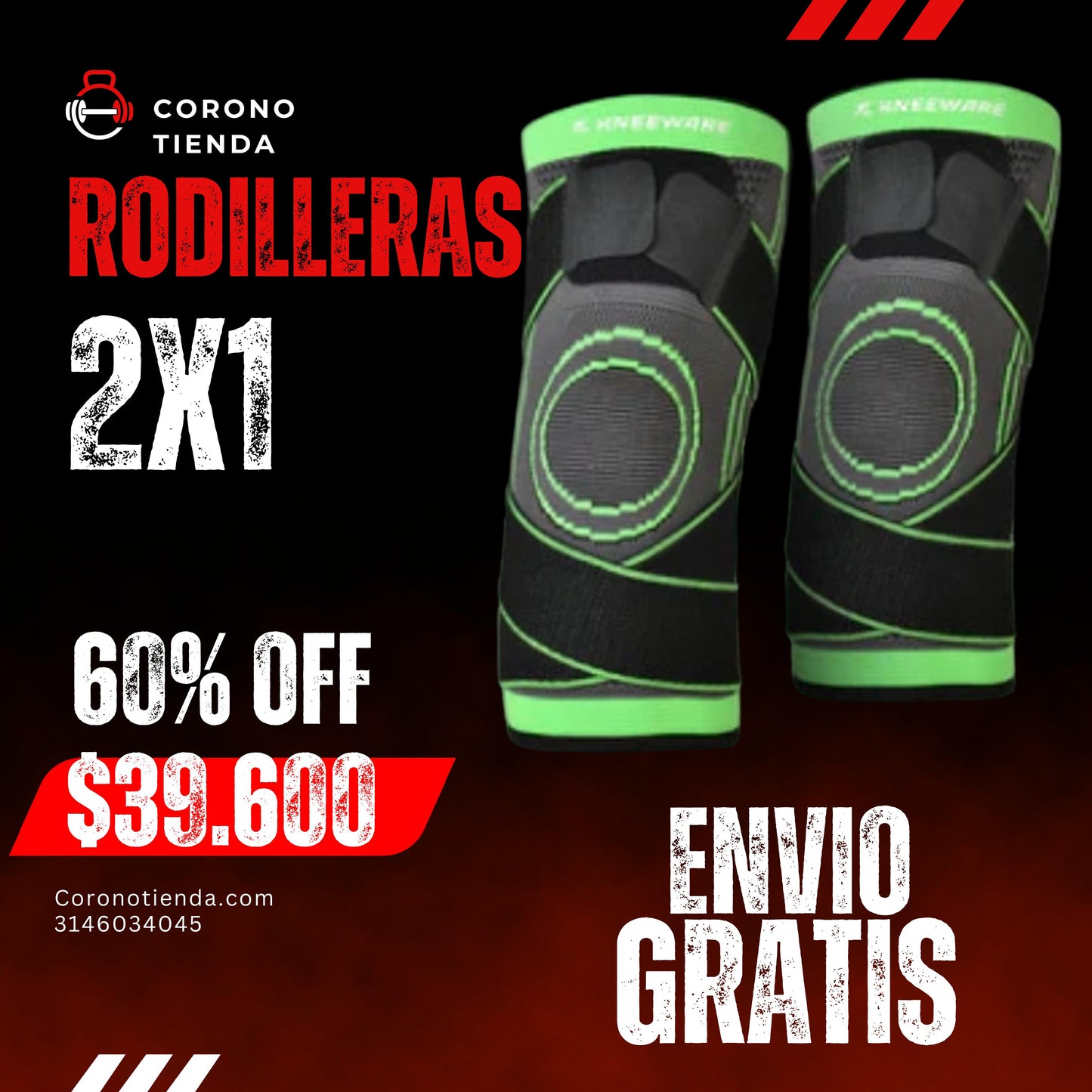 2X1 RODILLERAS DEPORTIVAS ORTOPEDICAS