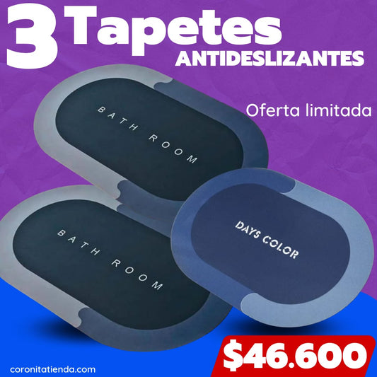 Combo 3X2 tapetes de baño